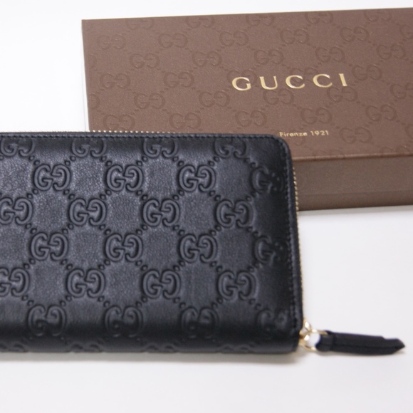 New  Men's Women's Unisex Gucci Black Leather Zip Around wallet - Picture 3 of 9
